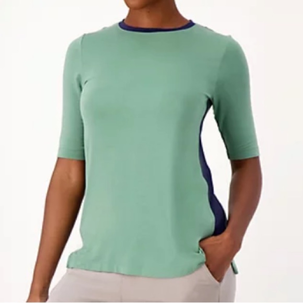 👚Cuddl Duds Softwear with Stretch Elbow Sleeve Top ~ Ivy - Picture 6 of 6